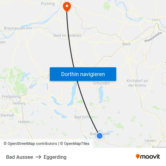 Bad Aussee to Eggerding map