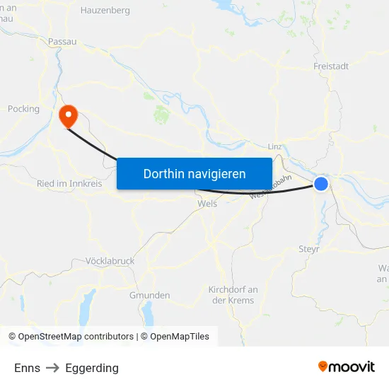 Enns to Eggerding map