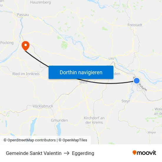Gemeinde Sankt Valentin to Eggerding map