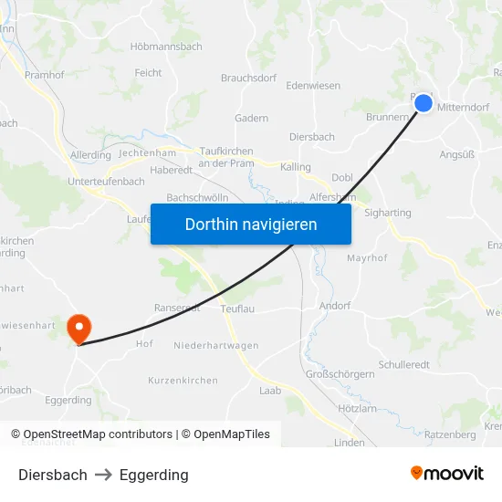 Diersbach to Eggerding map