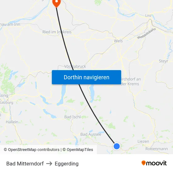 Bad Mitterndorf to Eggerding map