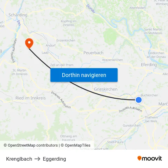 Krenglbach to Eggerding map