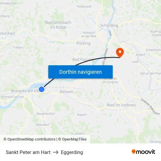 Sankt Peter am Hart to Eggerding map