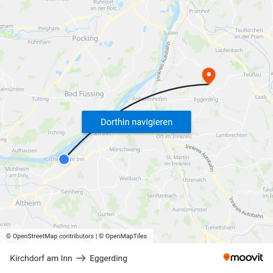 Kirchdorf am Inn to Eggerding map