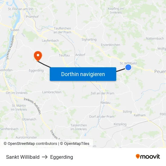 Sankt Willibald to Eggerding map