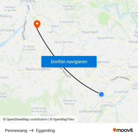 Pennewang to Eggerding map