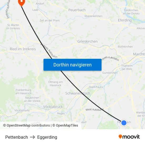 Pettenbach to Eggerding map