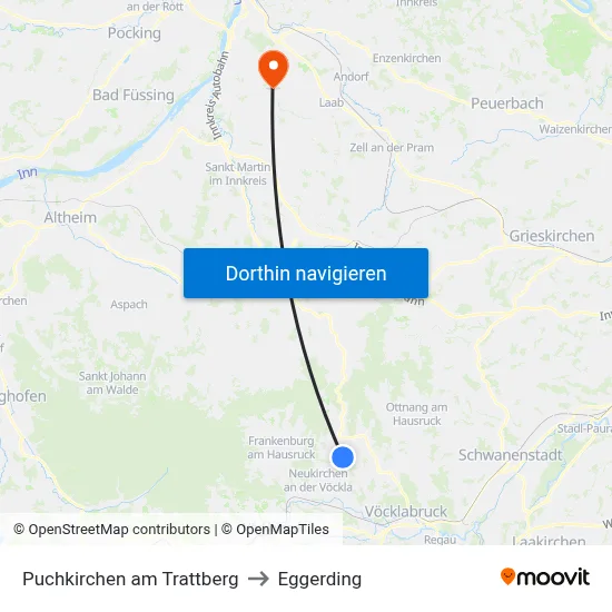 Puchkirchen am Trattberg to Eggerding map
