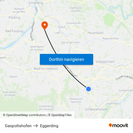 Gaspoltshofen to Eggerding map