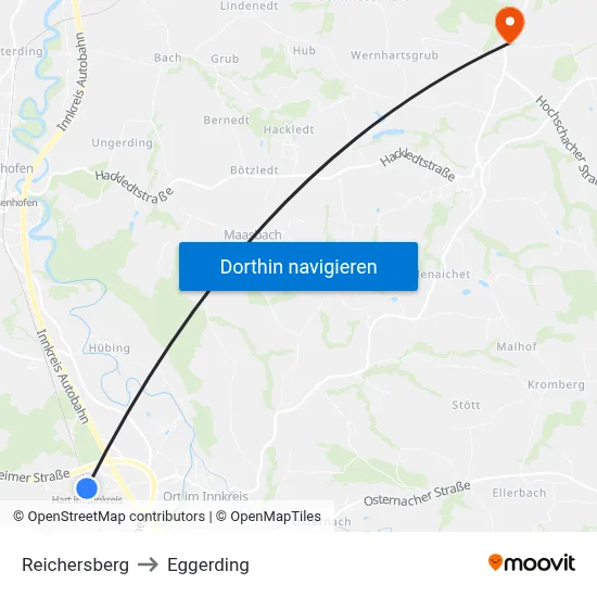 Reichersberg to Eggerding map