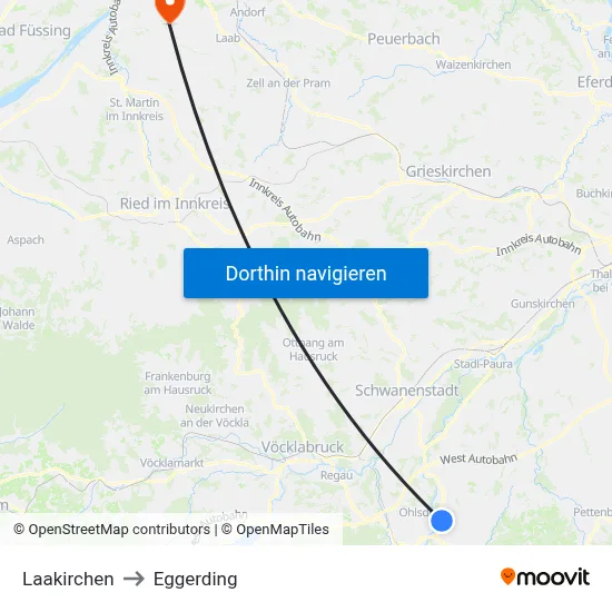 Laakirchen to Eggerding map