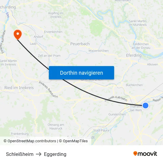 Schleißheim to Eggerding map