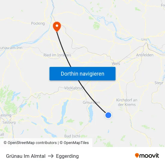 Grünau Im Almtal to Eggerding map
