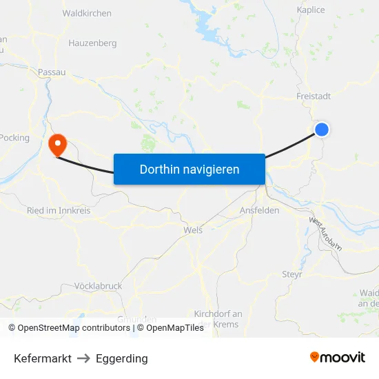 Kefermarkt to Eggerding map