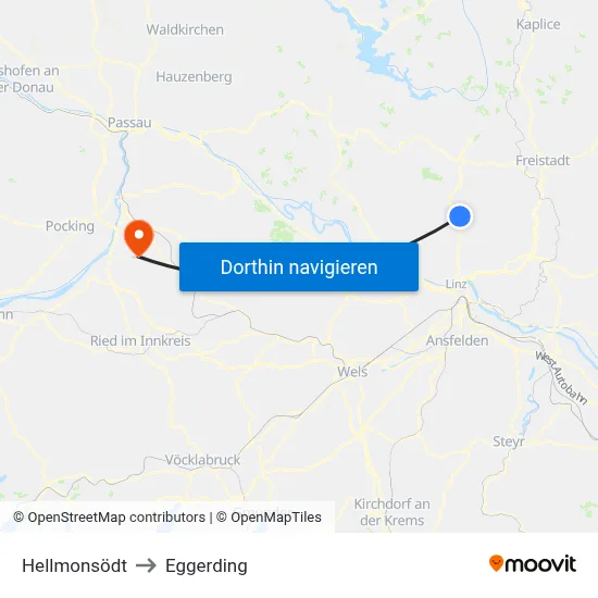 Hellmonsödt to Eggerding map