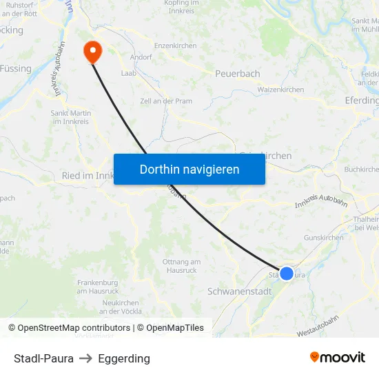 Stadl-Paura to Eggerding map