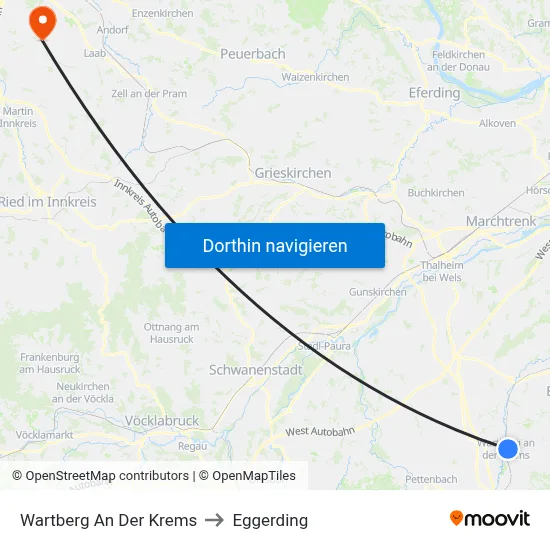Wartberg An Der Krems to Eggerding map