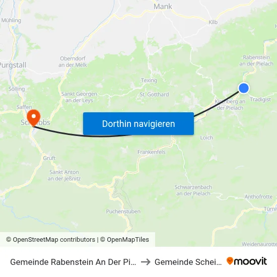 Gemeinde Rabenstein An Der Pielach to Gemeinde Scheibbs map