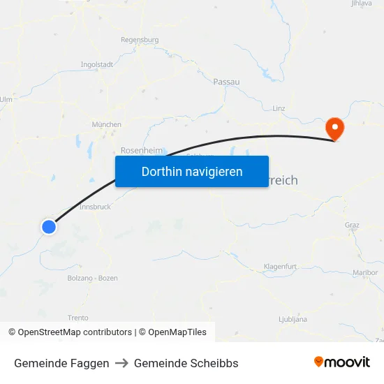 Gemeinde Faggen to Gemeinde Scheibbs map