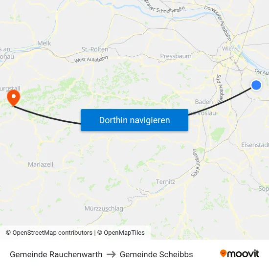 Gemeinde Rauchenwarth to Gemeinde Scheibbs map