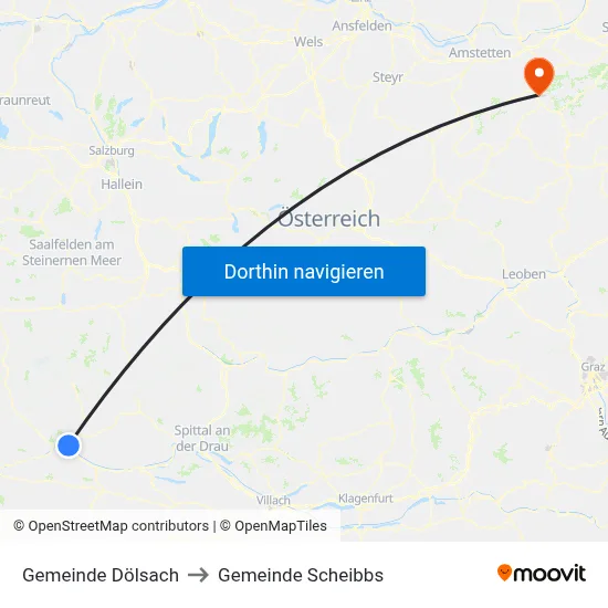 Gemeinde Dölsach to Gemeinde Scheibbs map