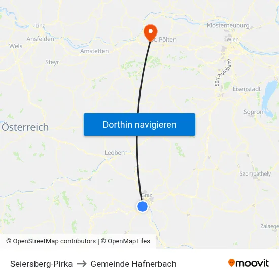 Seiersberg-Pirka to Gemeinde Hafnerbach map
