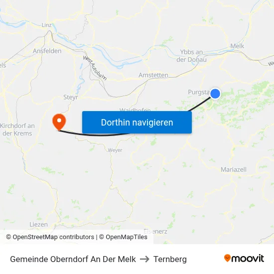 Gemeinde Oberndorf An Der Melk to Ternberg map