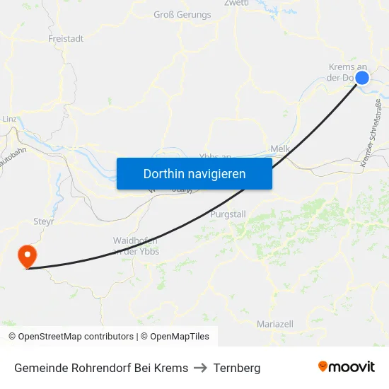 Gemeinde Rohrendorf Bei Krems to Ternberg map