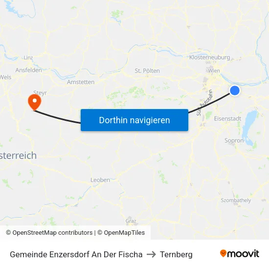 Gemeinde Enzersdorf An Der Fischa to Ternberg map