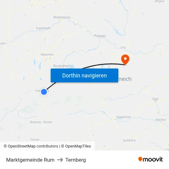 Marktgemeinde Rum to Ternberg map