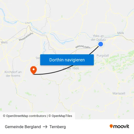 Gemeinde Bergland to Ternberg map