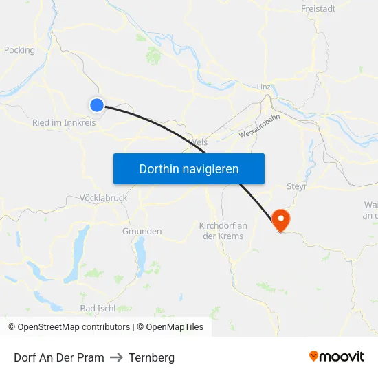 Dorf An Der Pram to Ternberg map