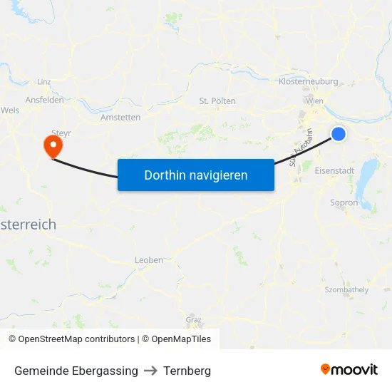 Gemeinde Ebergassing to Ternberg map