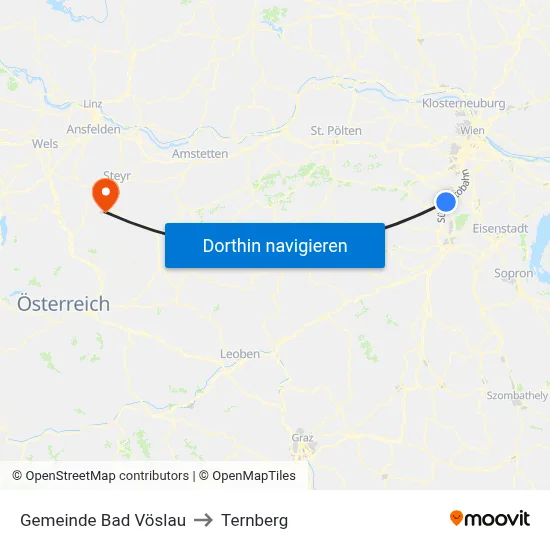 Gemeinde Bad Vöslau to Ternberg map