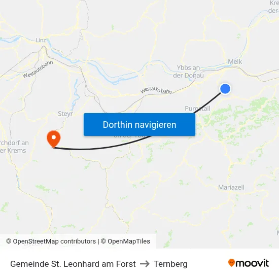 Gemeinde St. Leonhard am Forst to Ternberg map