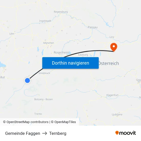 Gemeinde Faggen to Ternberg map