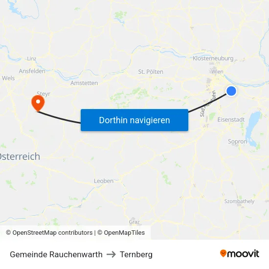 Gemeinde Rauchenwarth to Ternberg map