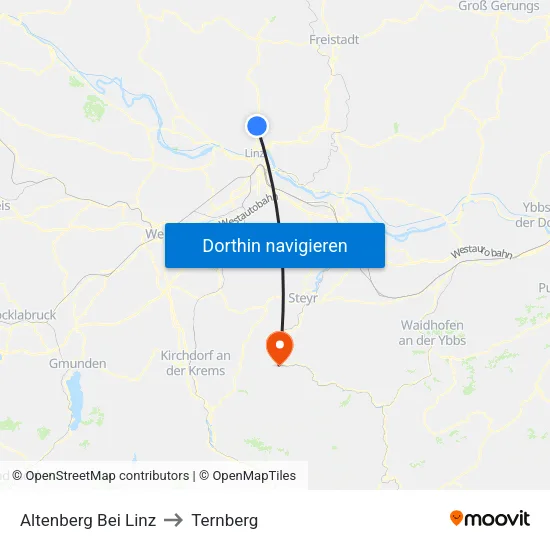 Altenberg Bei Linz to Ternberg map