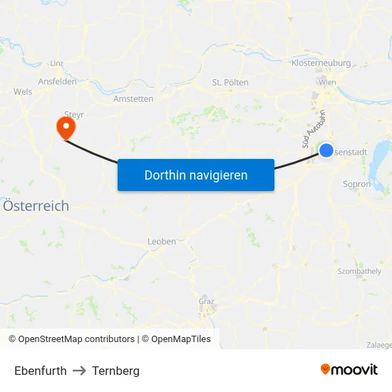 Ebenfurth to Ternberg map
