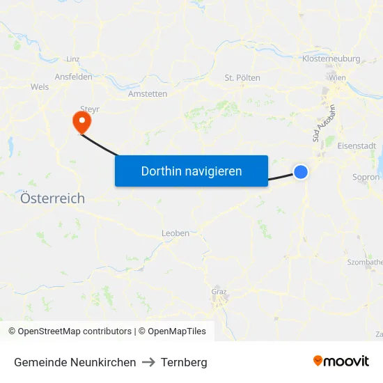 Gemeinde Neunkirchen to Ternberg map