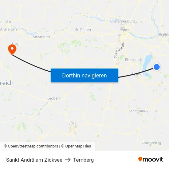 Sankt Andrä am Zicksee to Ternberg map