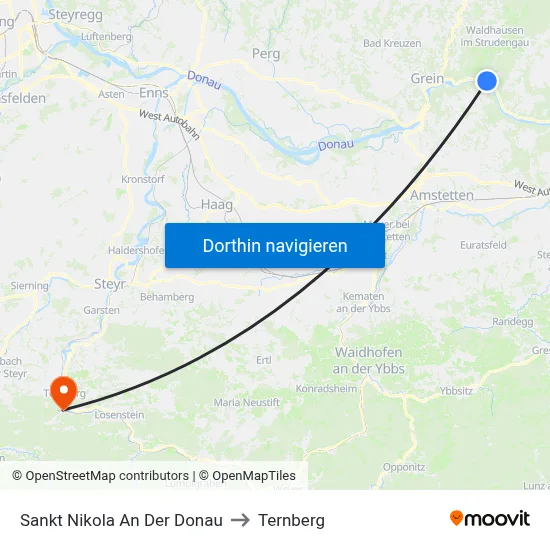Sankt Nikola An Der Donau to Ternberg map