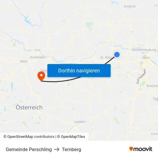 Gemeinde Perschling to Ternberg map