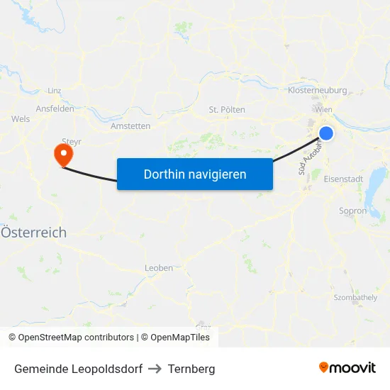Gemeinde Leopoldsdorf to Ternberg map
