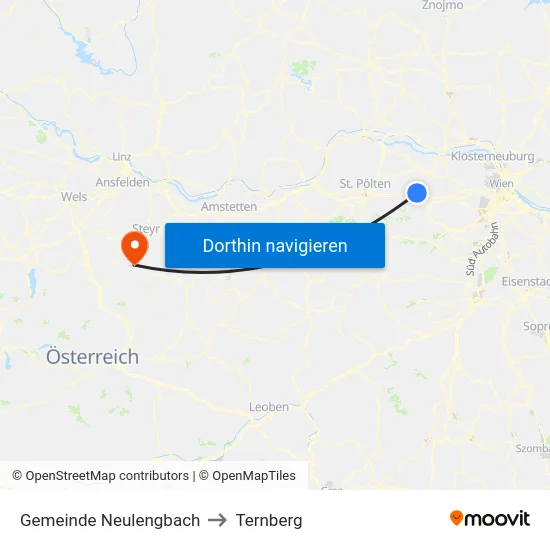 Gemeinde Neulengbach to Ternberg map