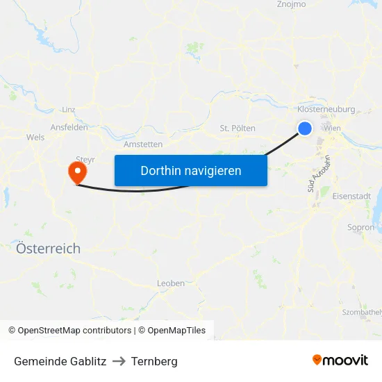 Gemeinde Gablitz to Ternberg map