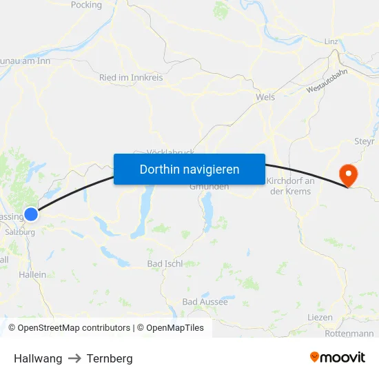 Hallwang to Ternberg map