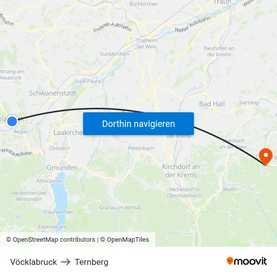 Vöcklabruck to Ternberg map