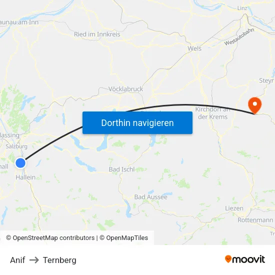 Anif to Ternberg map