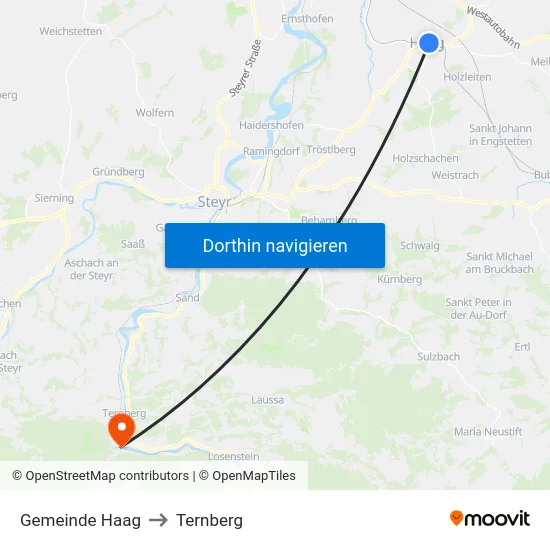 Gemeinde Haag to Ternberg map